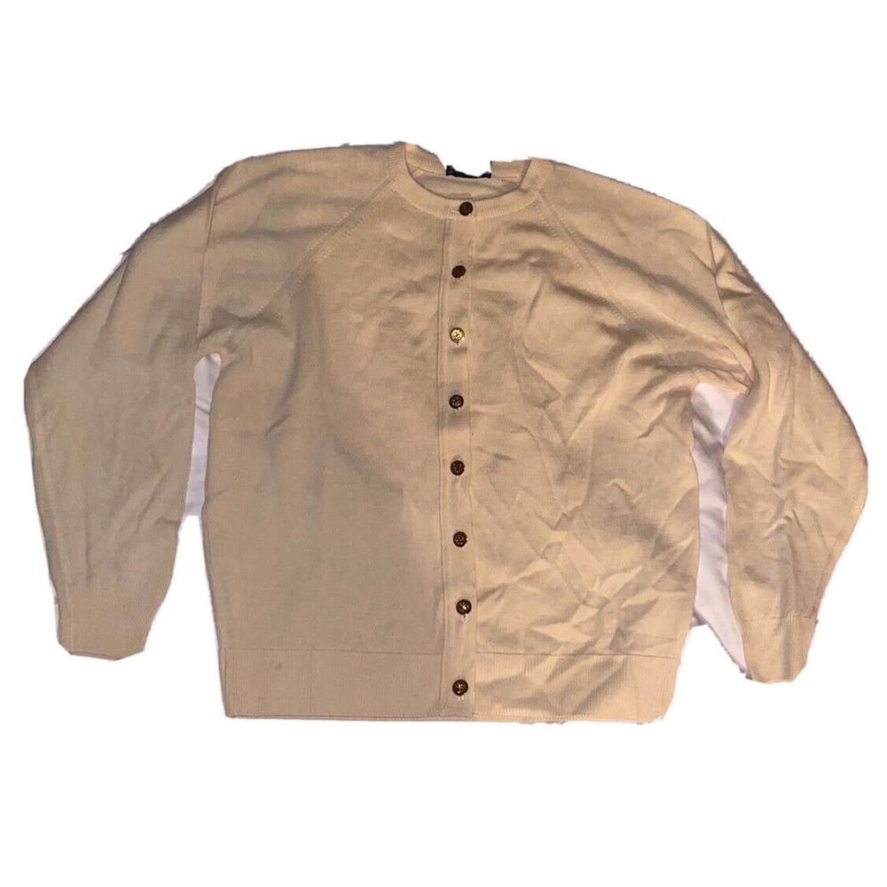 Straven Vintage Gold Buttons‎ Merino Wool Cardigan Sweater Size Medium